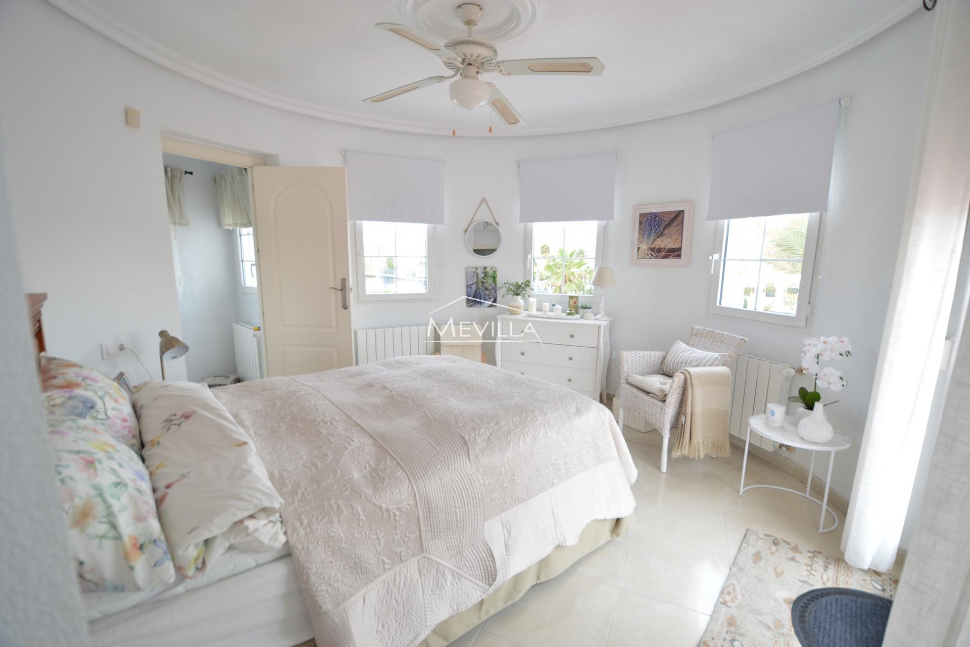 The bedroom on the second floor