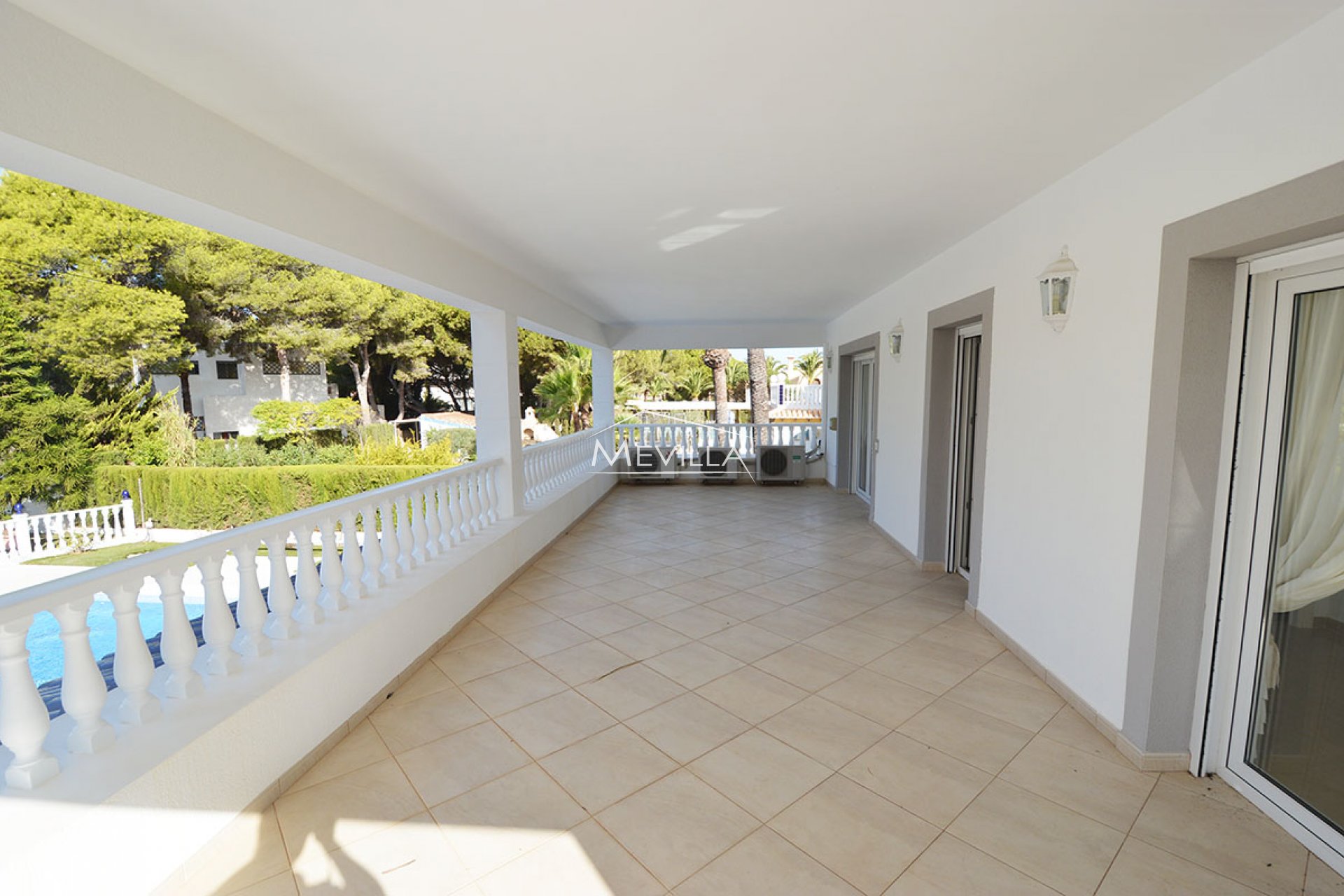 The terrace overlooking to the back garden