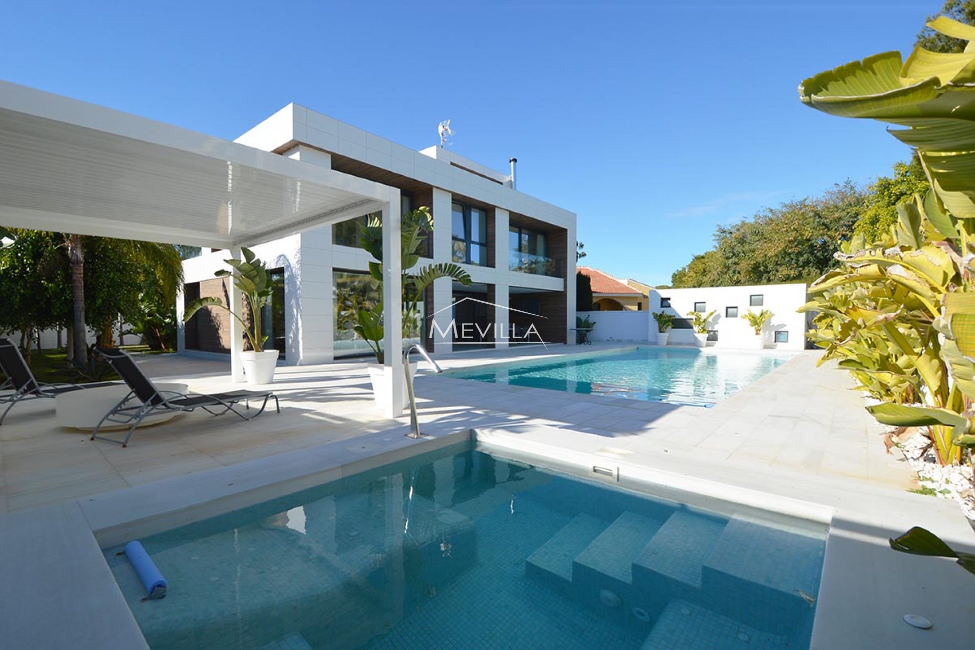 The villa with a swimming pool